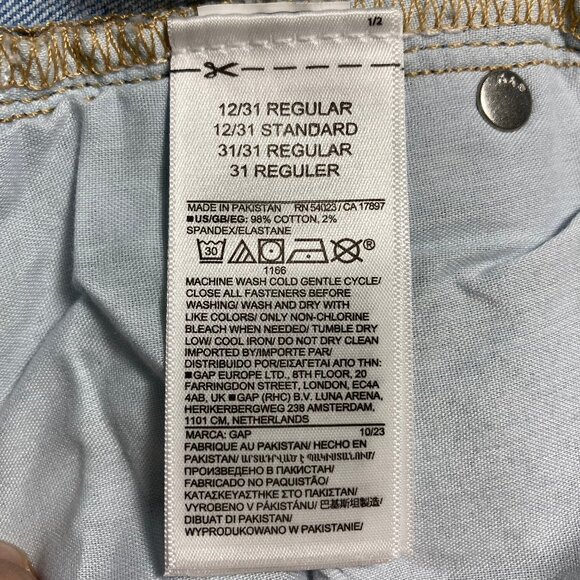 Gap Jeans High-Rise Wide Leg Cropped Fringed Hem Light Med. Wash, size 12/31 - Picture 6 of 12